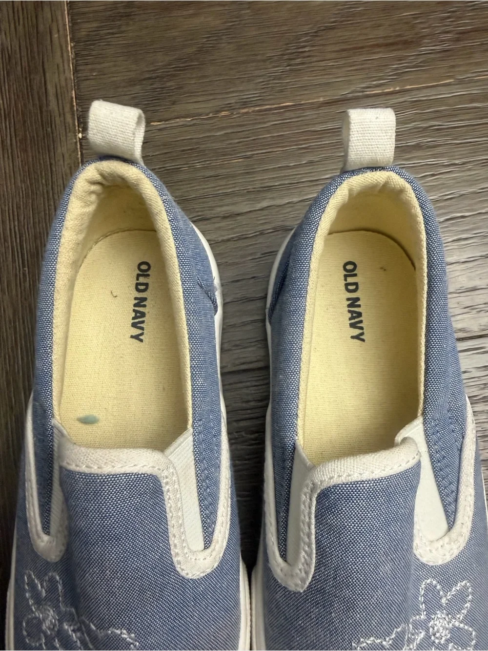 Old Navy Blue Slip-On Floral Canvas Sneakers for Kids 11
